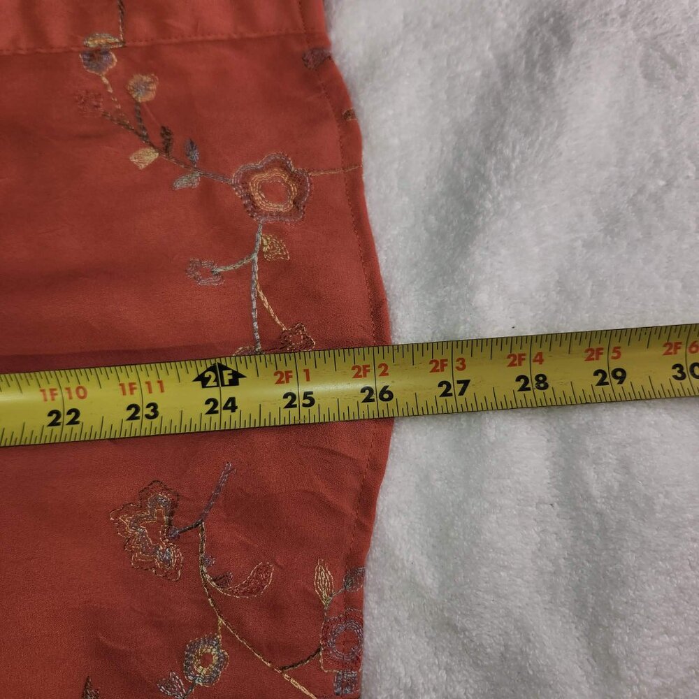 Apparenza Rust Embroidered Button Front Blouse Lo… - image 5